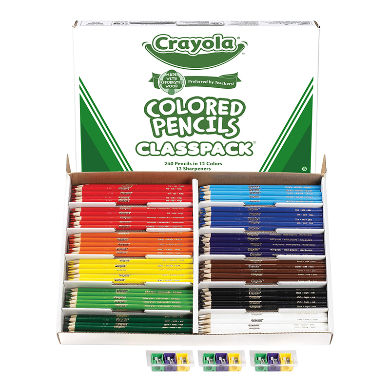 Colored Pencils 240 Ct Classpack 12assorted Colors Full Length Colored Pencils 240 Ct Classpack 12assorted Colors Full Length