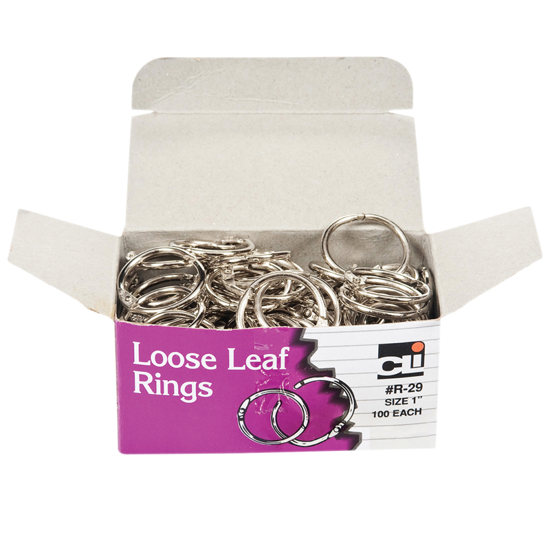 Charles Leonard Loose Leaf Rings with Snap Closure, Nickel