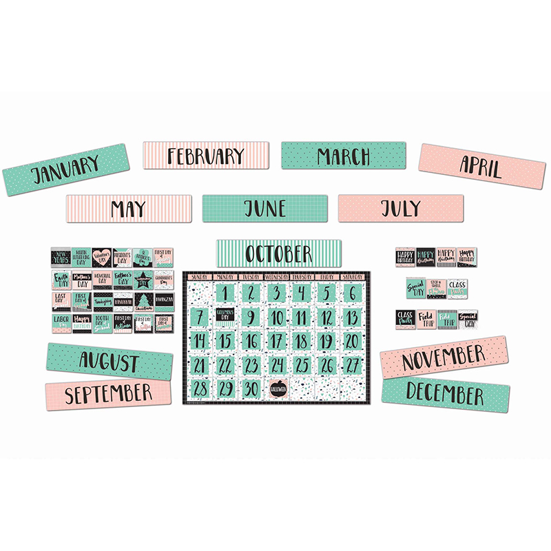 Eureka Simply Sassy Calendar Bulletin Board Set, 83 Pieces