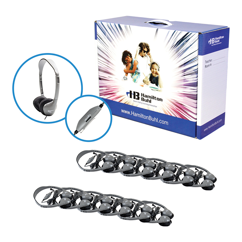 12-pk Headphones W/ Volume Controlleatherette Ear Cushions 12-pk Headphones W/ Volume Controlleatherette Ear Cushions