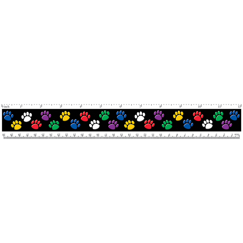 TCR5229 - RULERS COLORFUL PAW PRINTS